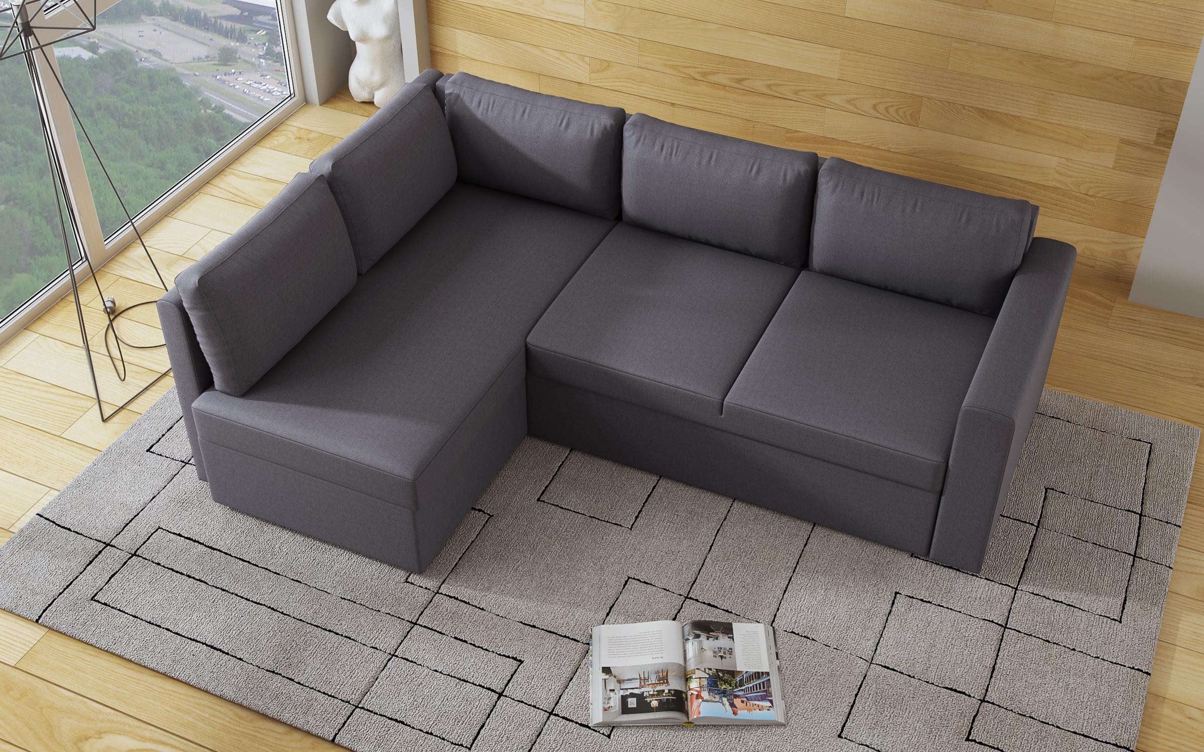 Γωνιακός καναπές - κρεβάτι Mondo, γκρι  5