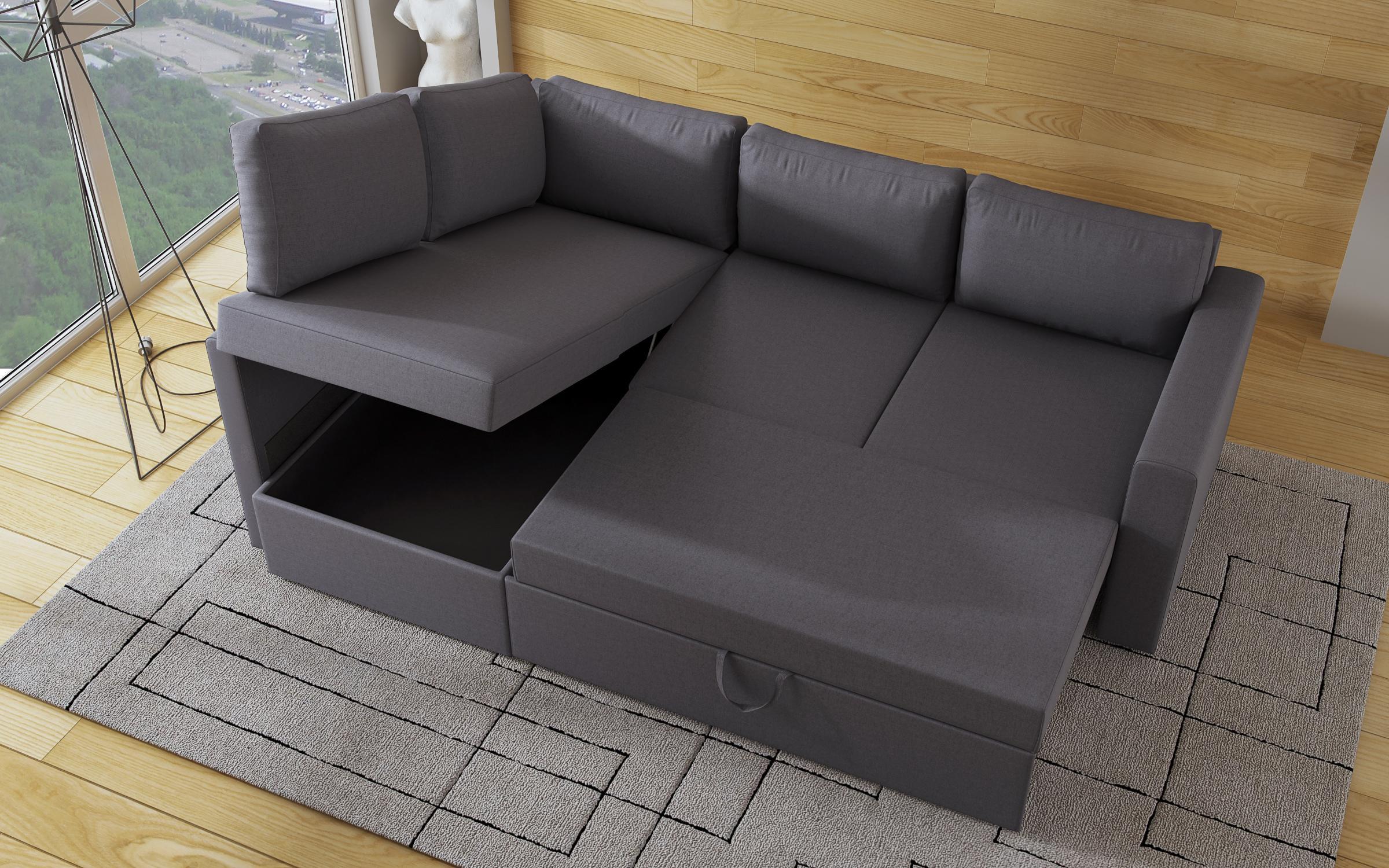 Γωνιακός καναπές - κρεβάτι Mondo, γκρι  8
