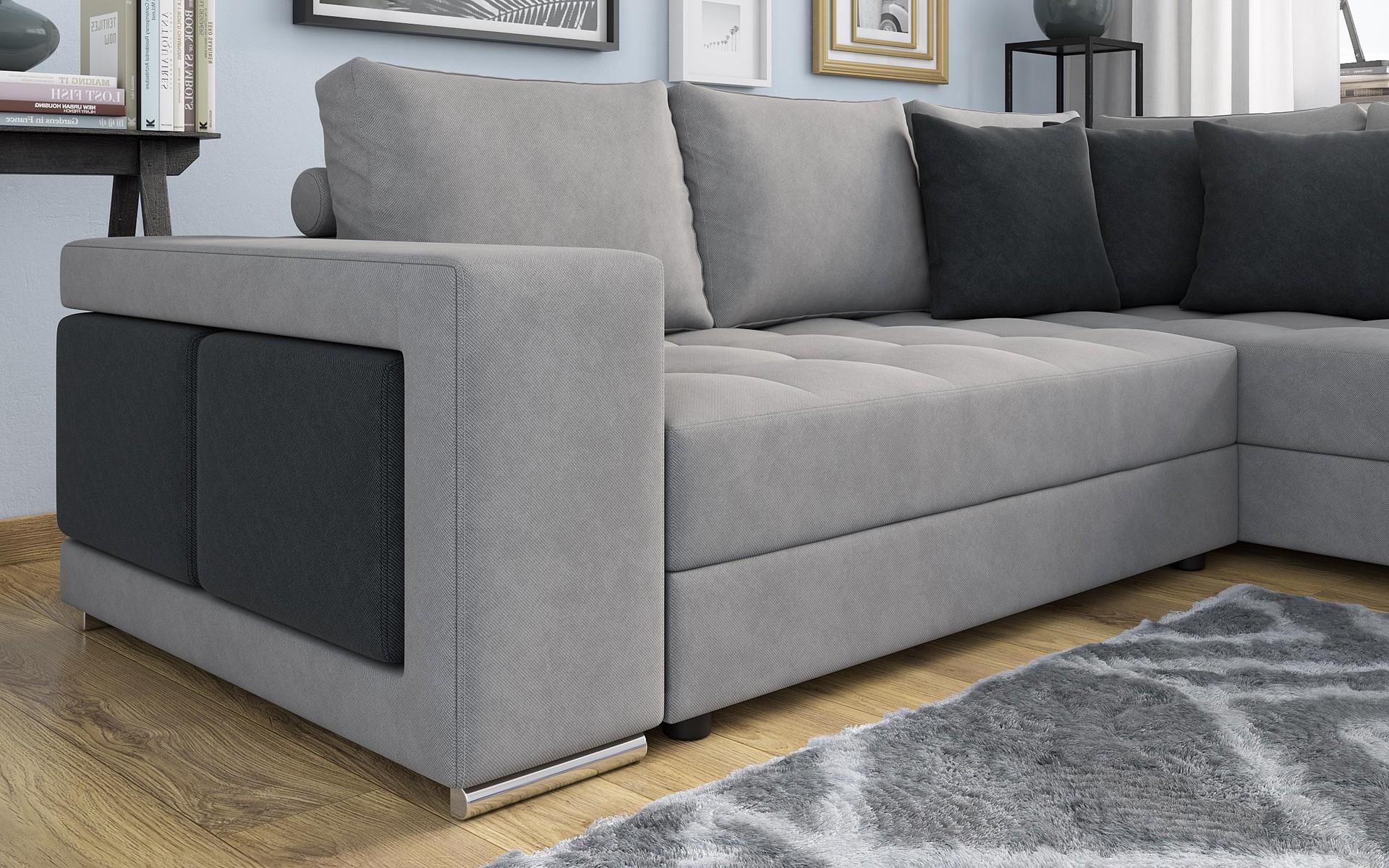 Γωνιακός καναπές – κρεβάτι  Terano, ανοιχτό γκρι + σκούρο γκρι  6