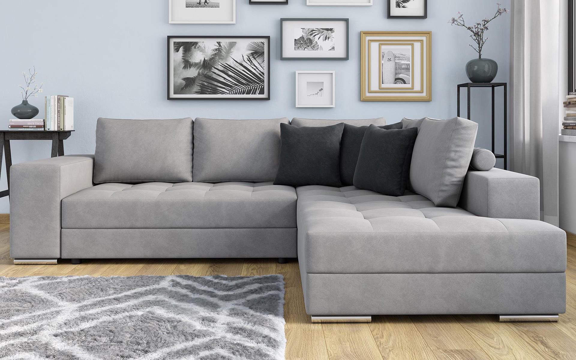 Γωνιακός καναπές – κρεβάτι  Terano, ανοιχτό γκρι + σκούρο γκρι  1