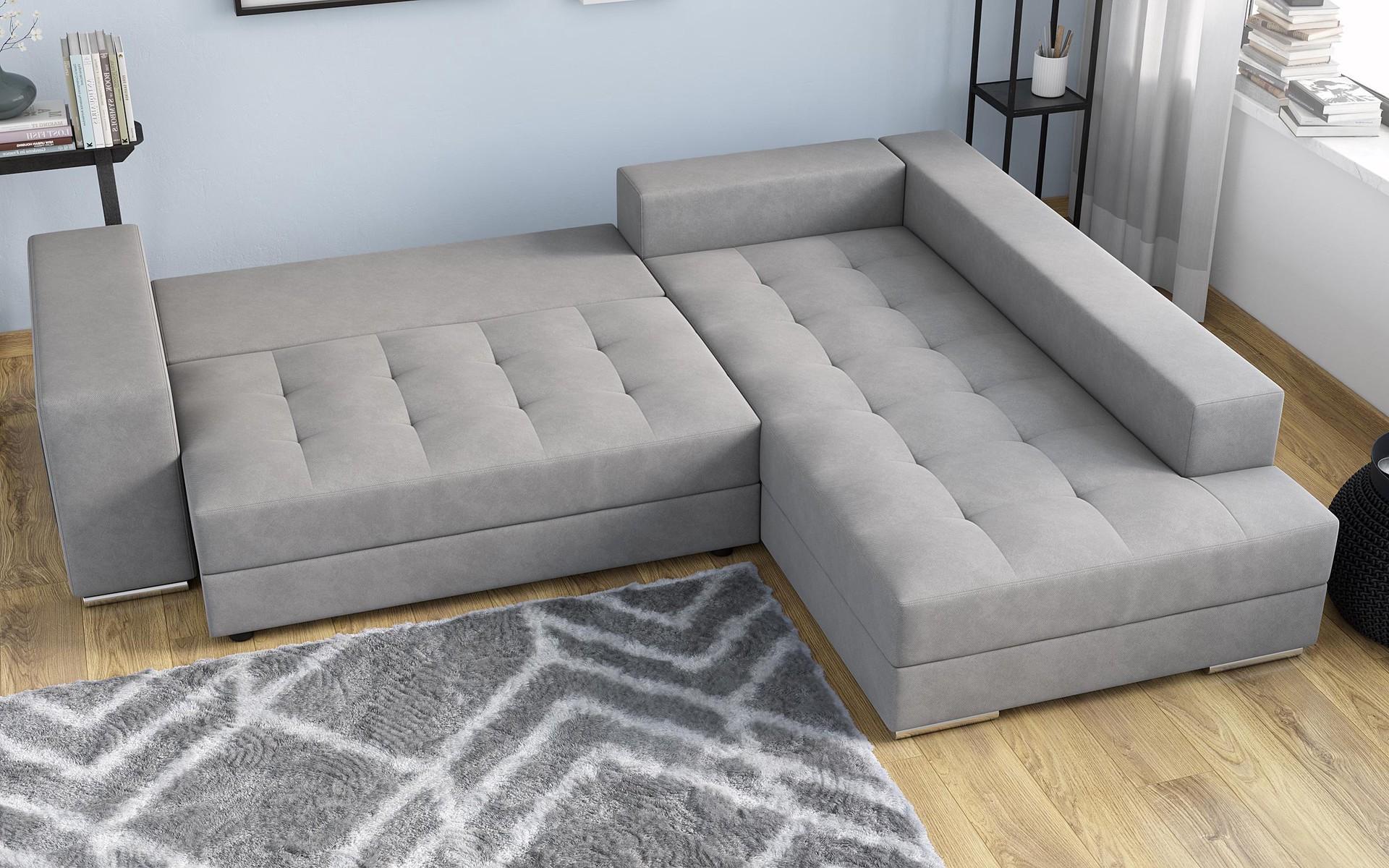 Γωνιακός καναπές – κρεβάτι  Terano, ανοιχτό γκρι + σκούρο γκρι  7