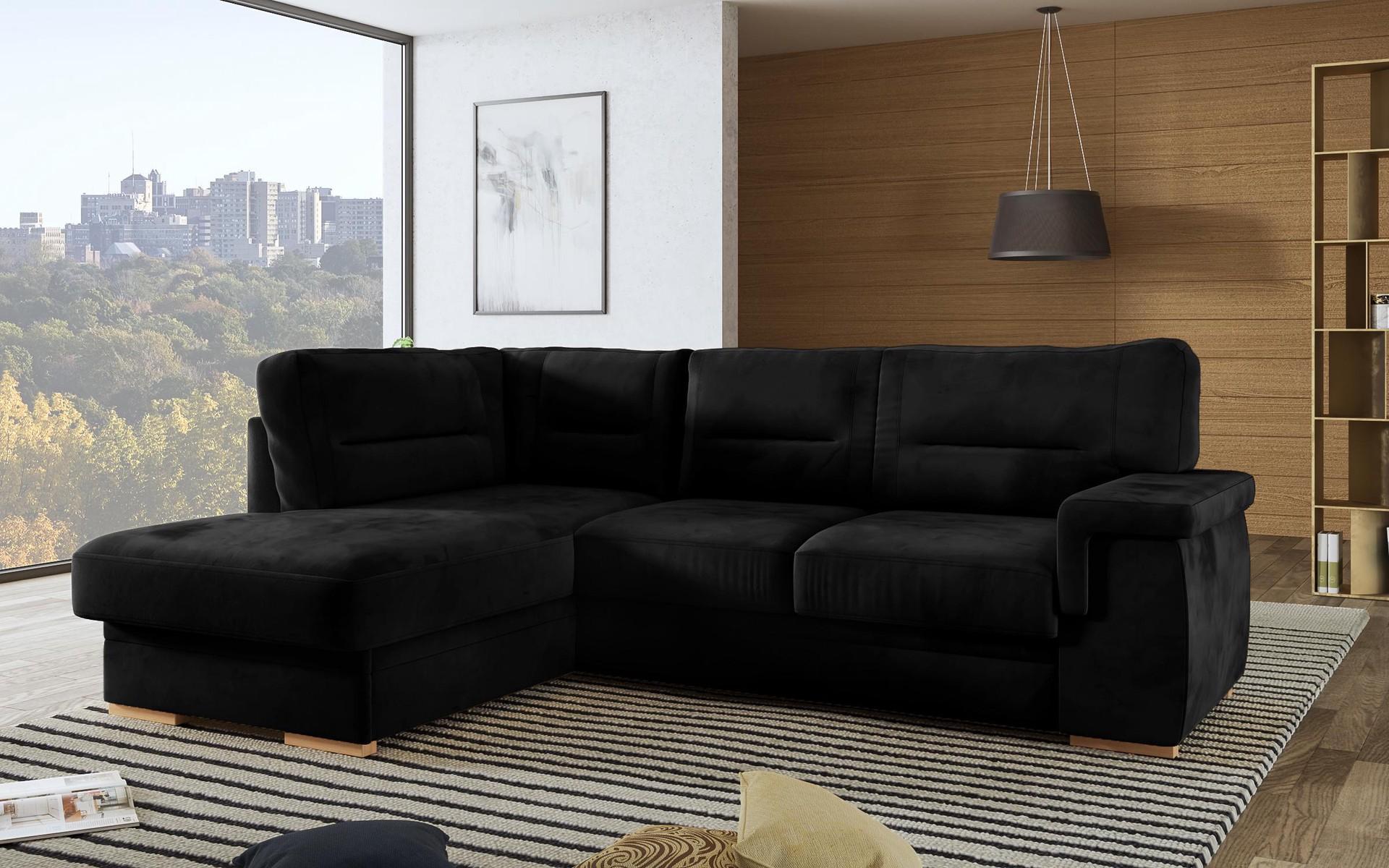 Γωνιακός καναπές – κρεβάτι Ventura, μαύρο  3
