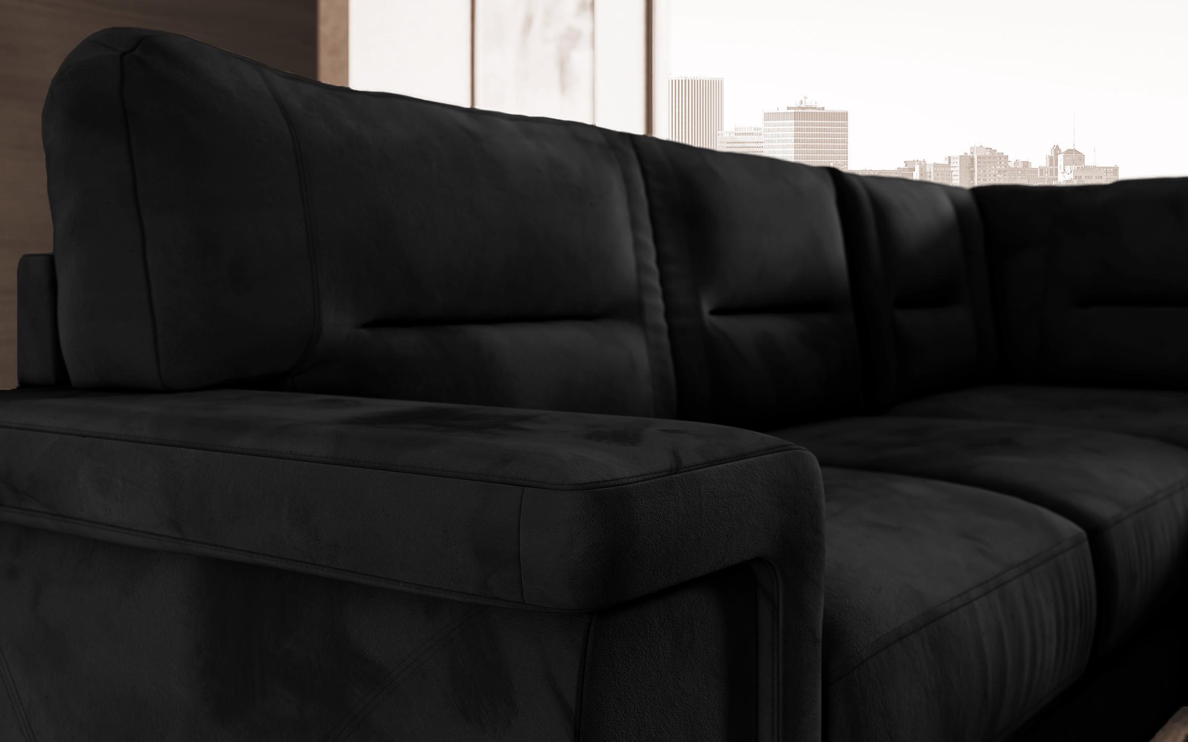 Γωνιακός καναπές – κρεβάτι Ventura, μαύρο  5