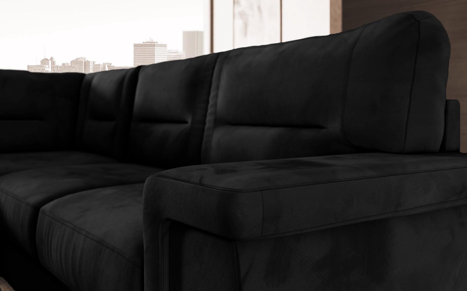 Γωνιακός καναπές – κρεβάτι Ventura, μαύρο  6
