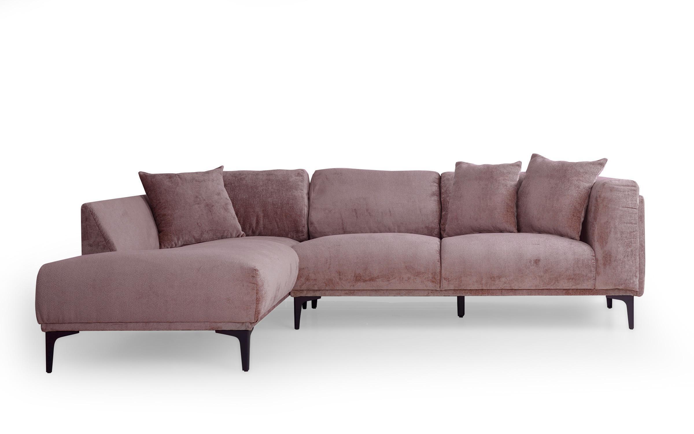 Γωνιακός καναπές West, σταχτί ροζ  8
