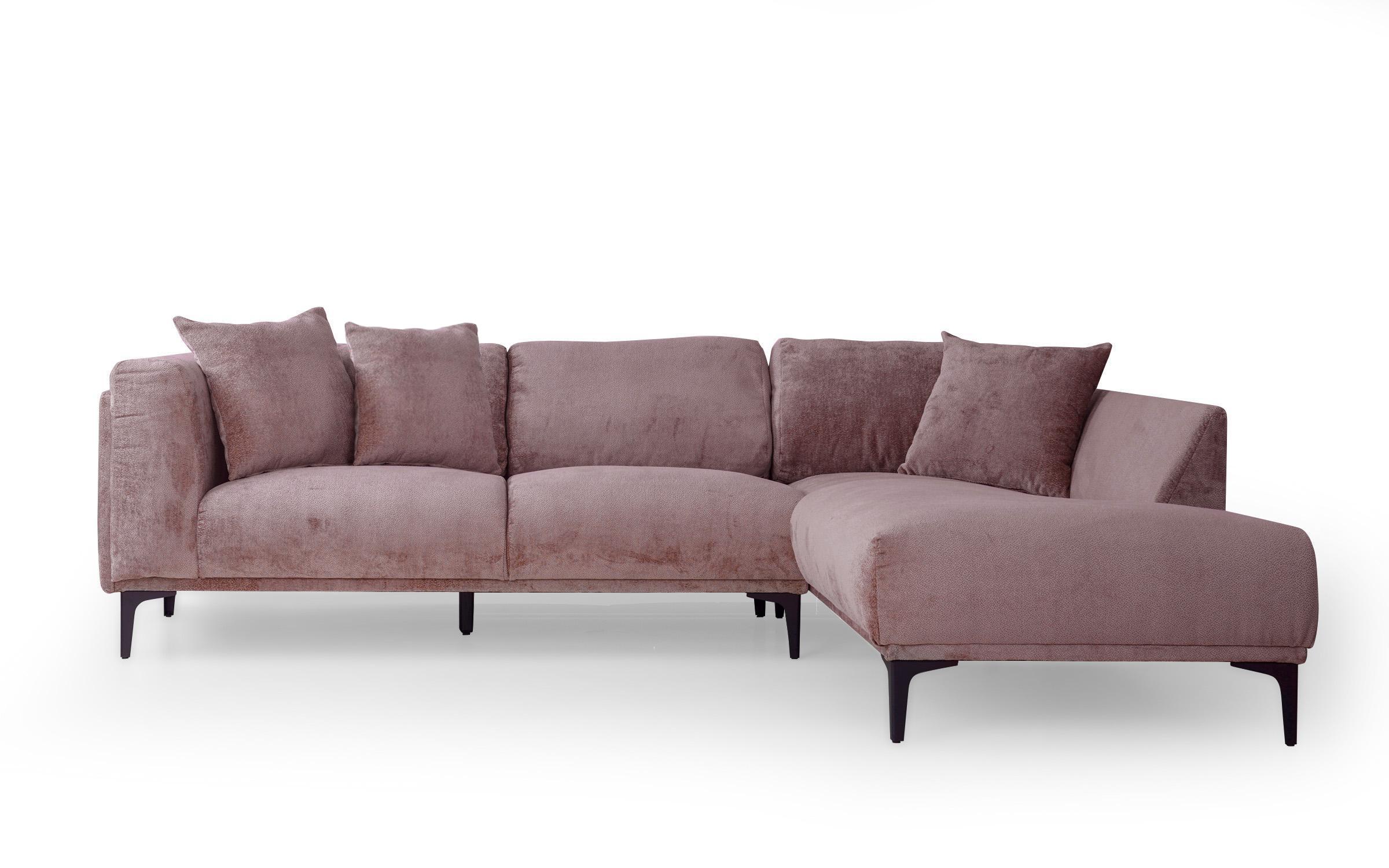 Γωνιακός καναπές West, σταχτί ροζ  9