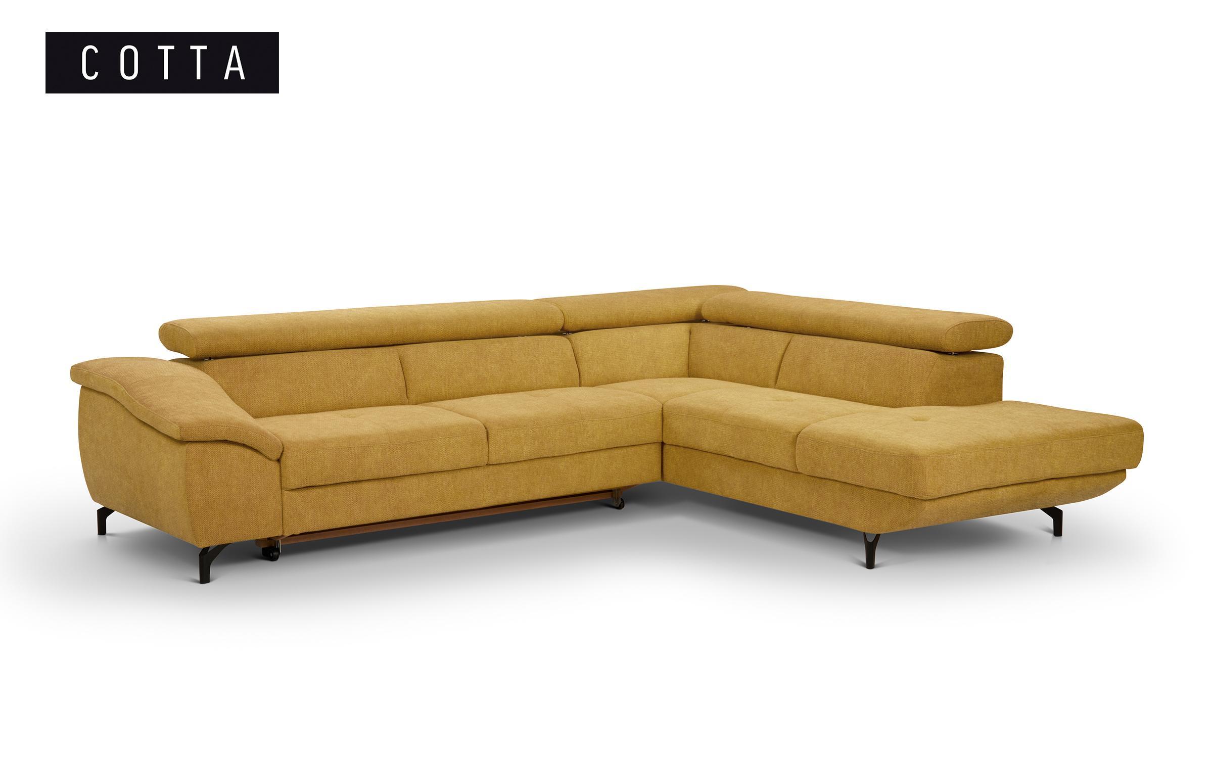 Γωνιακός καναπές – κρεβάτι Vermon, κίτρινο  3