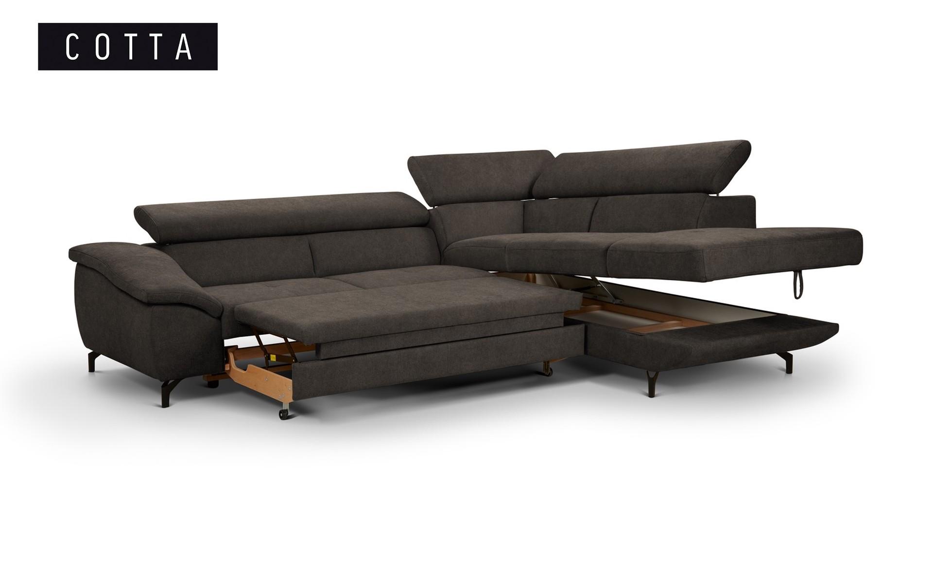 Γωνιακός καναπές – κρεβάτι Vermon, σκούρο καφέ  2