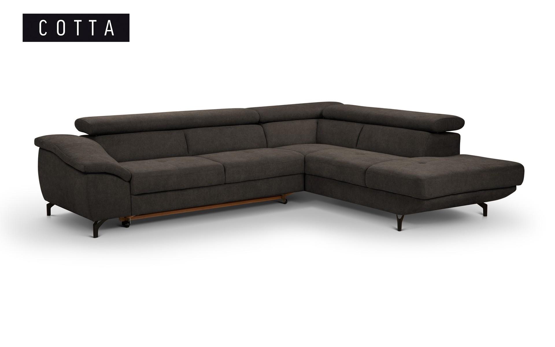 Γωνιακός καναπές – κρεβάτι Vermon, σκούρο καφέ  1