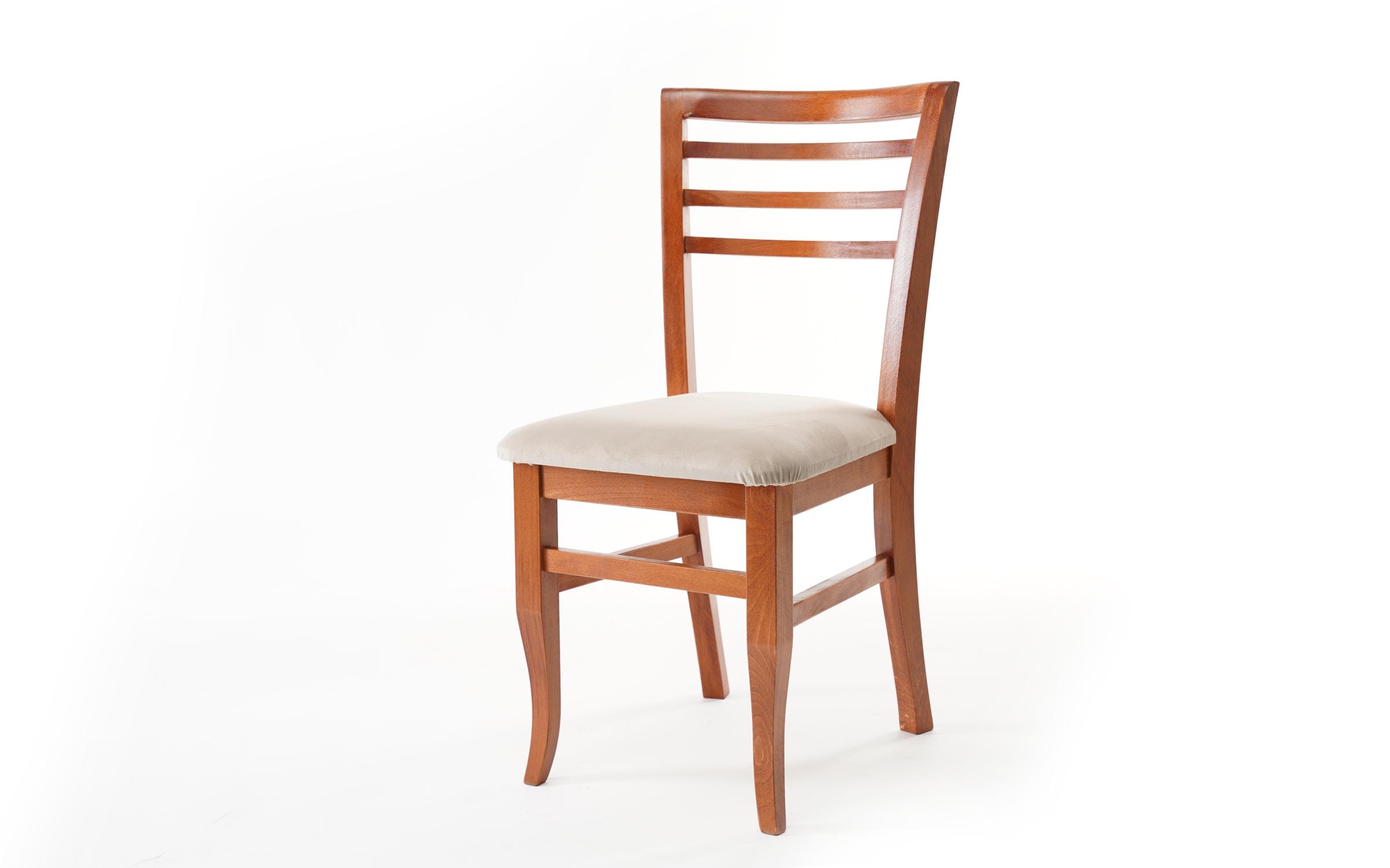 Kαρέκλα Karlot, κερασιά με μπεζ κάθισμα  1