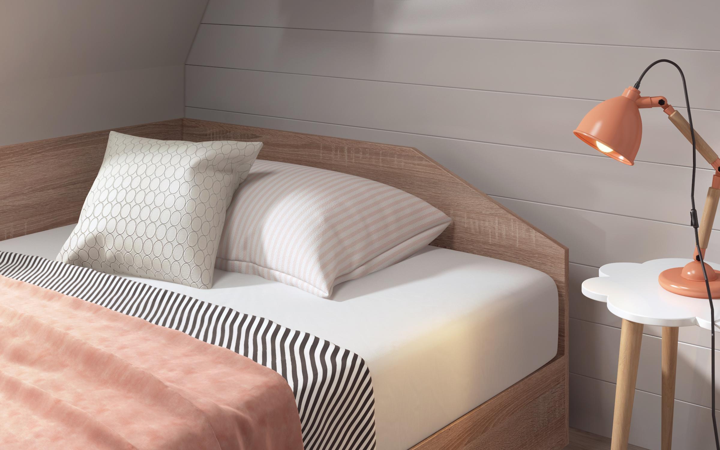 Κρεβάτι Ralitsa με μηχανισμό για στρώμα 120/190 (χωρίς στρώμα), δρυς Sonoma  4