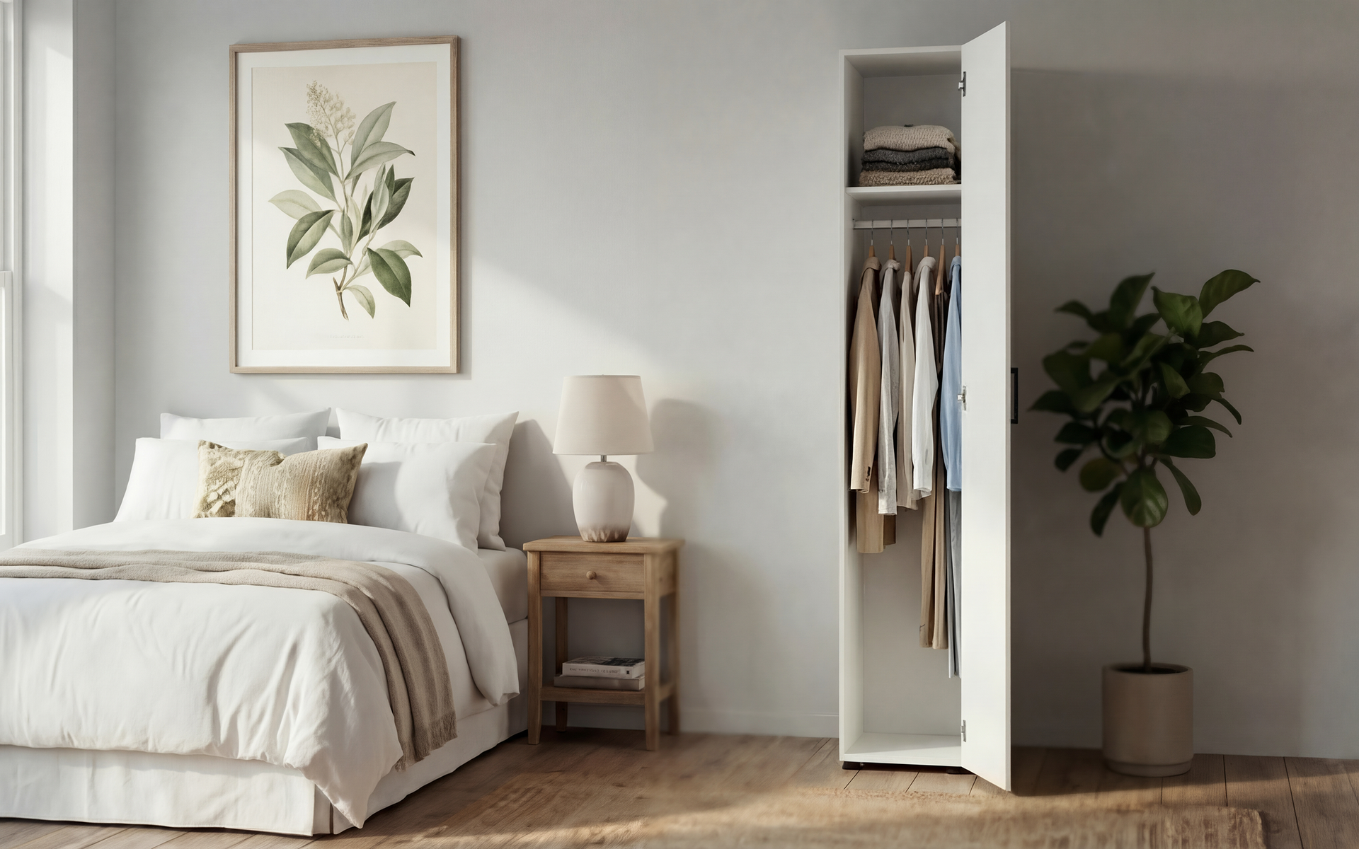 Μονόφυλλη ντουλάπα με ράγα Masimo Compact 1, δρυς sonoma  3
