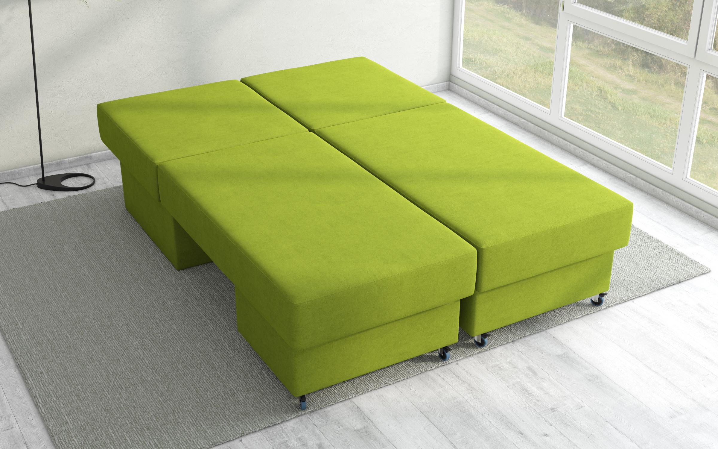Γωνιακός καναπές κρεβάτι Boni, πράσινο  8