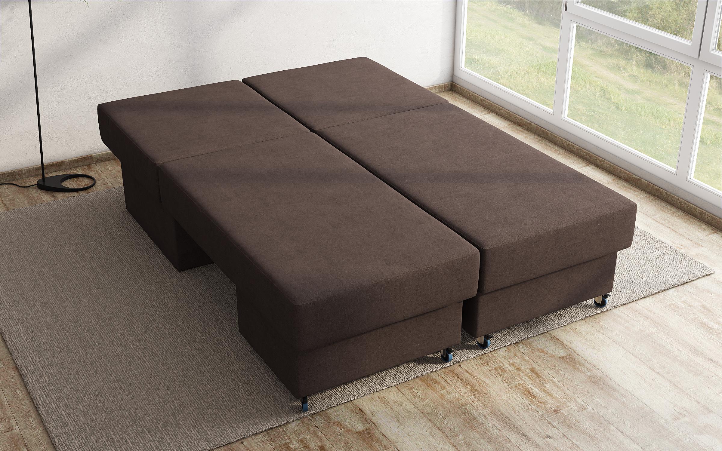 Γωνιακός καναπές - κρεβάτι Boni, καφέ  8