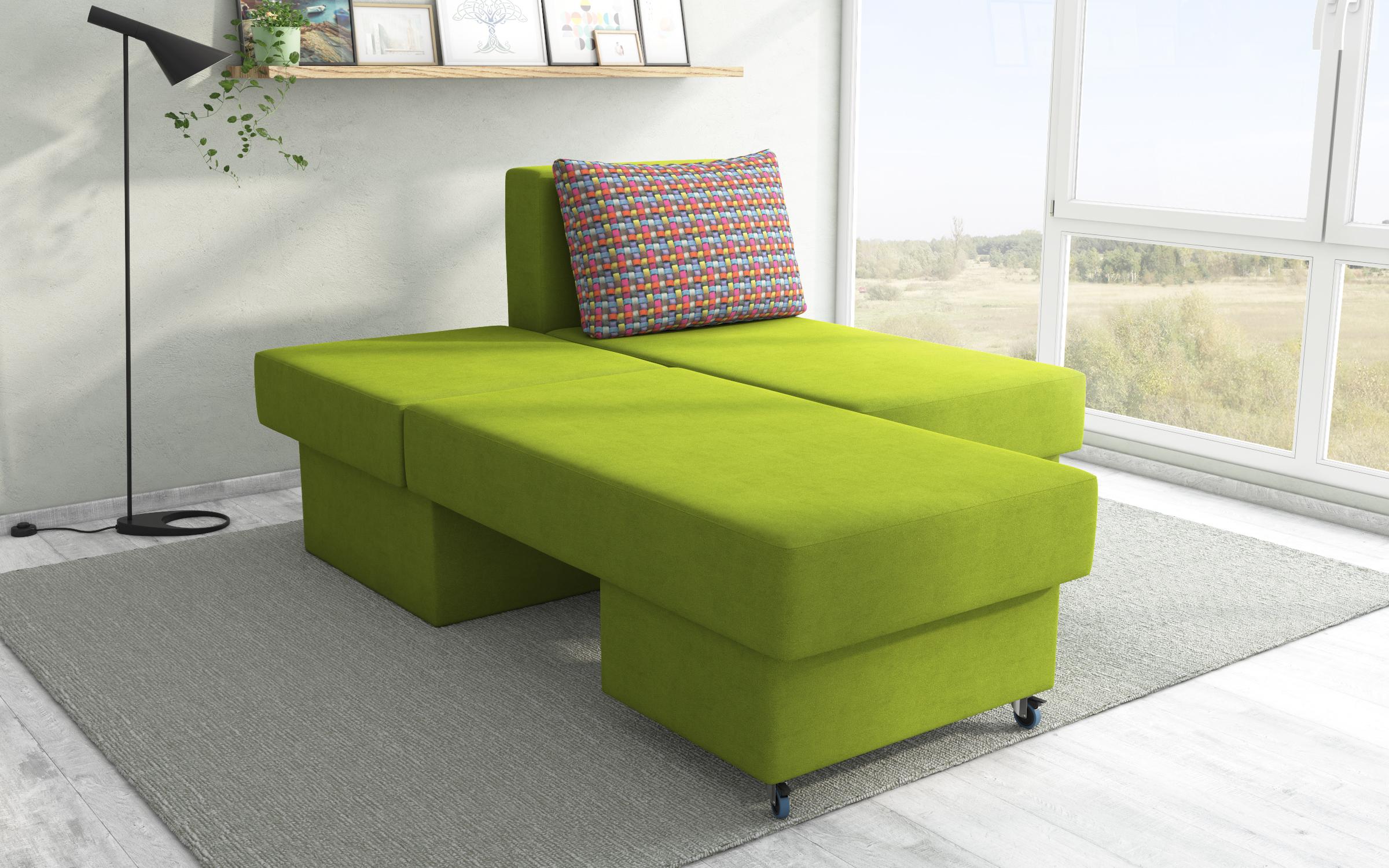 Γωνιακός καναπές κρεβάτι Boni, πράσινο  6