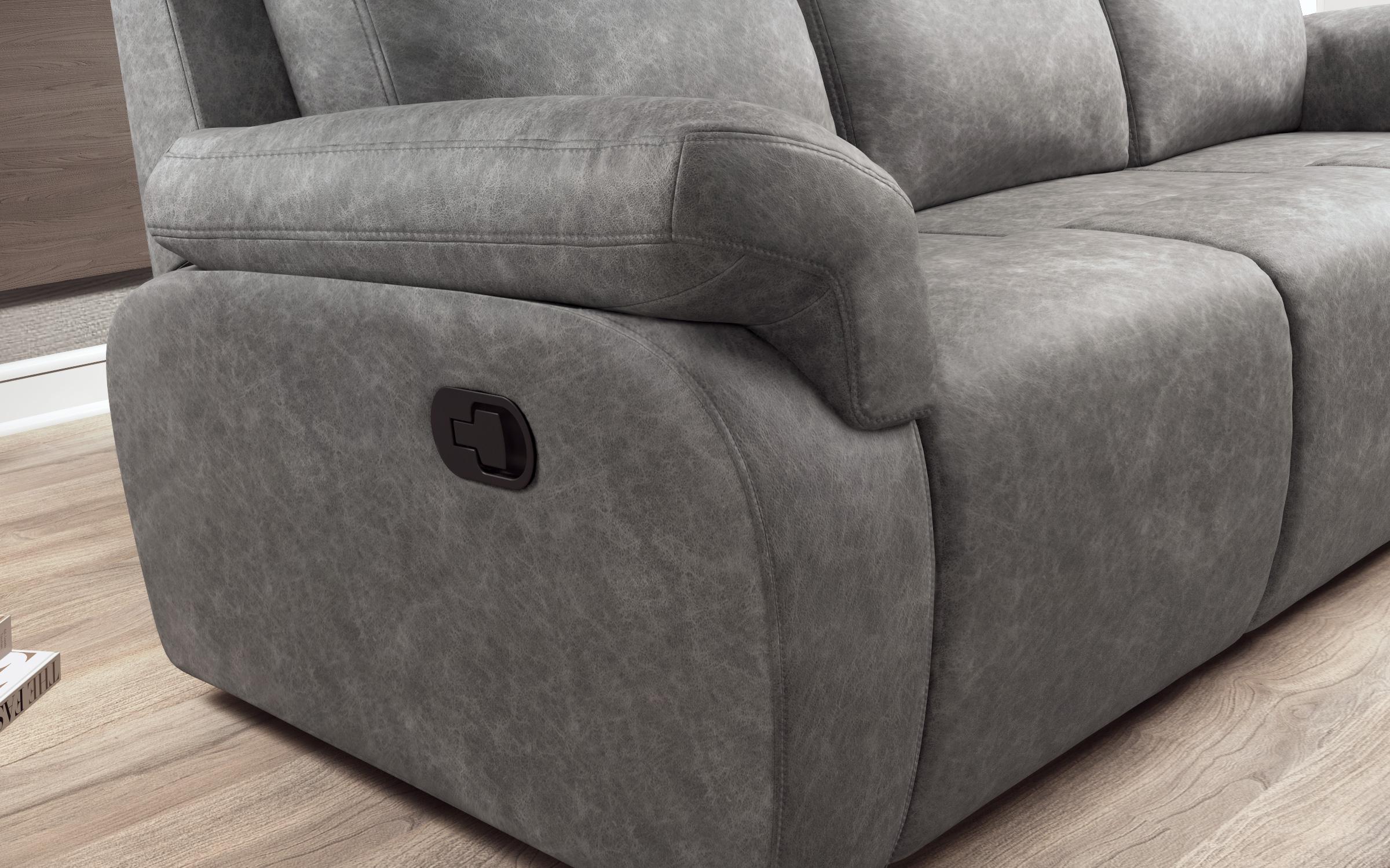 Τριθέσιος  καναπές με ανάκληση  Beluchi, γκρι  5
