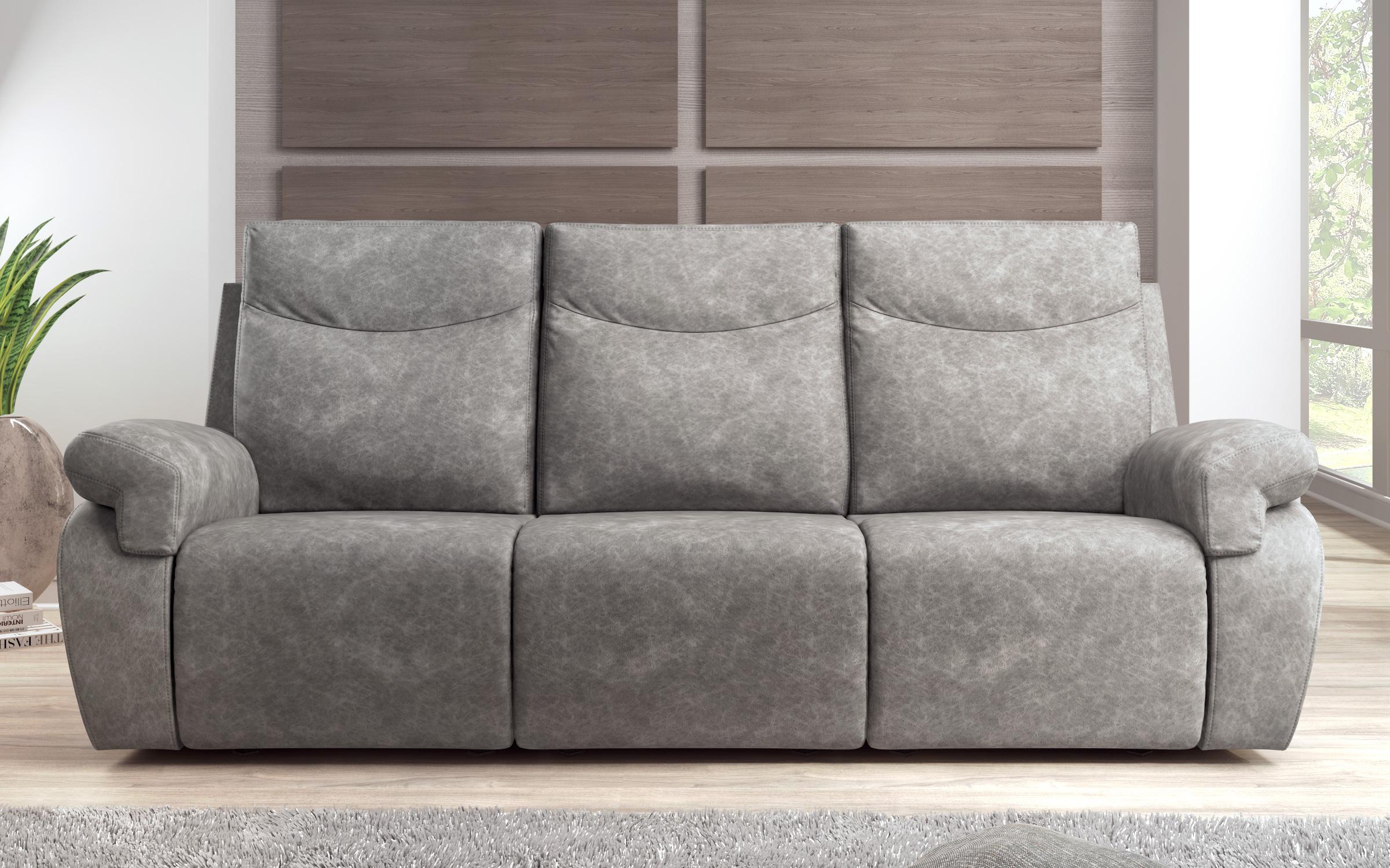 Τριθέσιος  καναπές με ανάκληση  Beluchi, γκρι  1