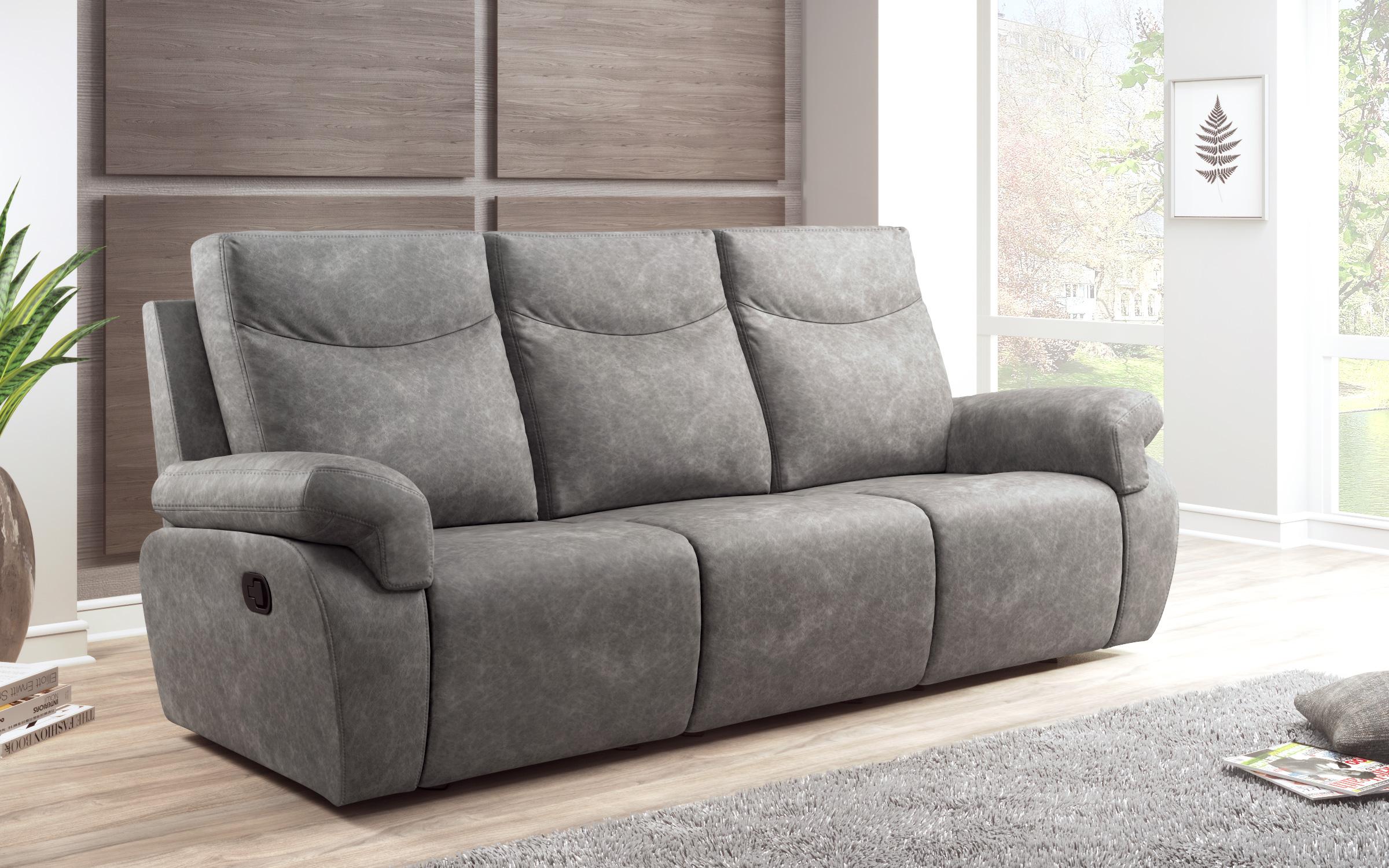 Τριθέσιος  καναπές με ανάκληση  Beluchi, γκρι  2