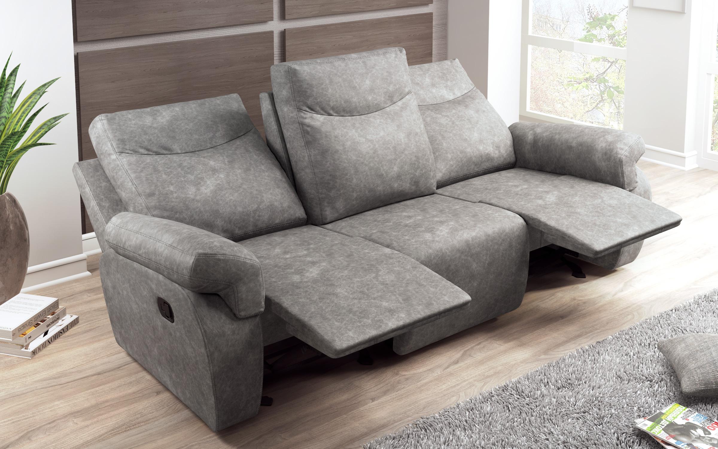 Τριθέσιος  καναπές με ανάκληση  Beluchi, γκρι  4