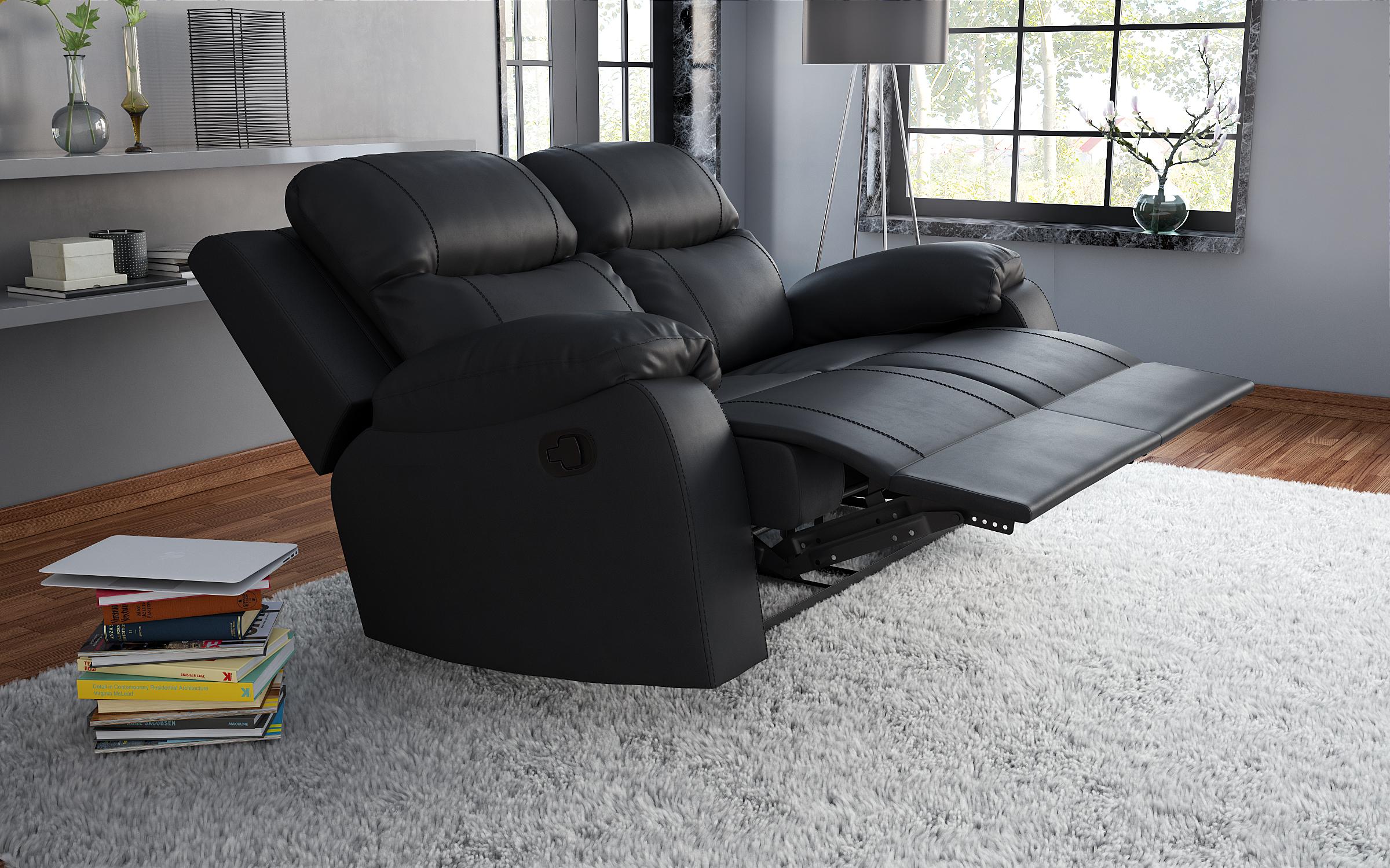Διθεσιος καναπές με ανάκληση Dream, μαύρο  3