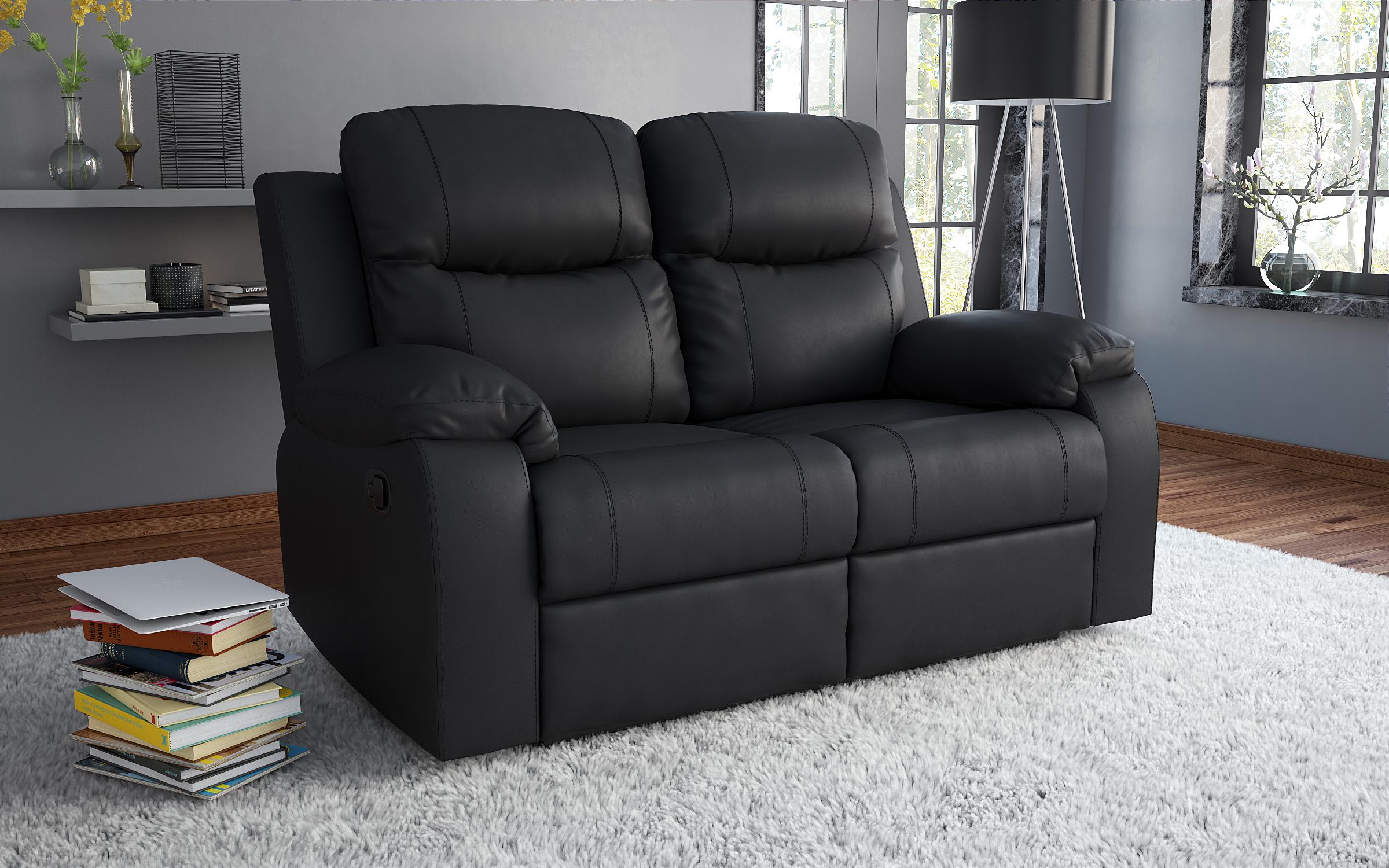 Διθεσιος καναπές με ανάκληση Dream, μαύρο  2