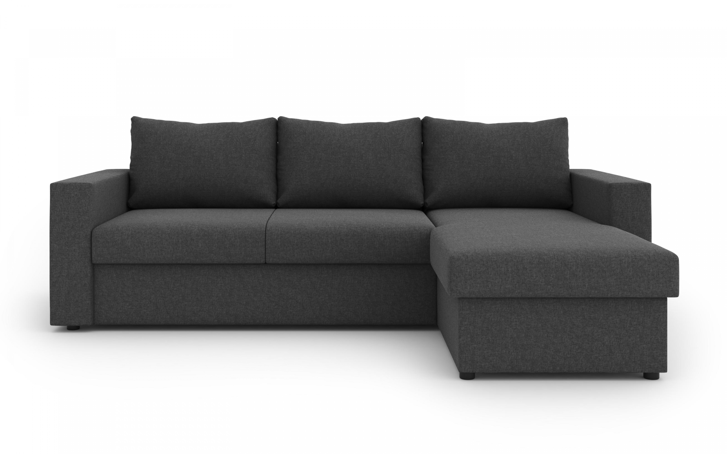 Γωνιακός καναπές - κρεβάτι Justin, σκούρο γκρι  7