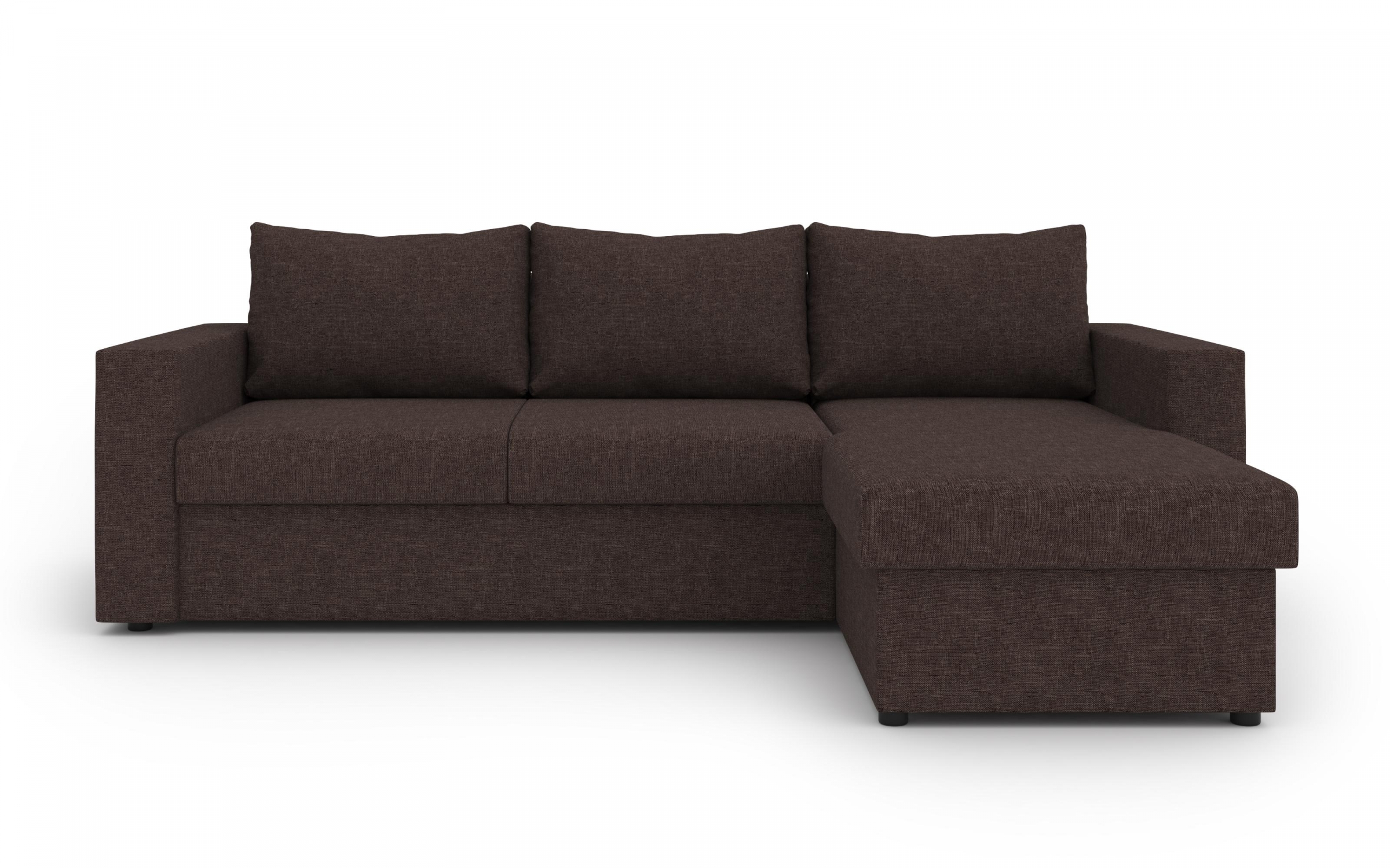 Γωνιακός καναπές - κρεβάτι Justin, σκούρο καφέ  7