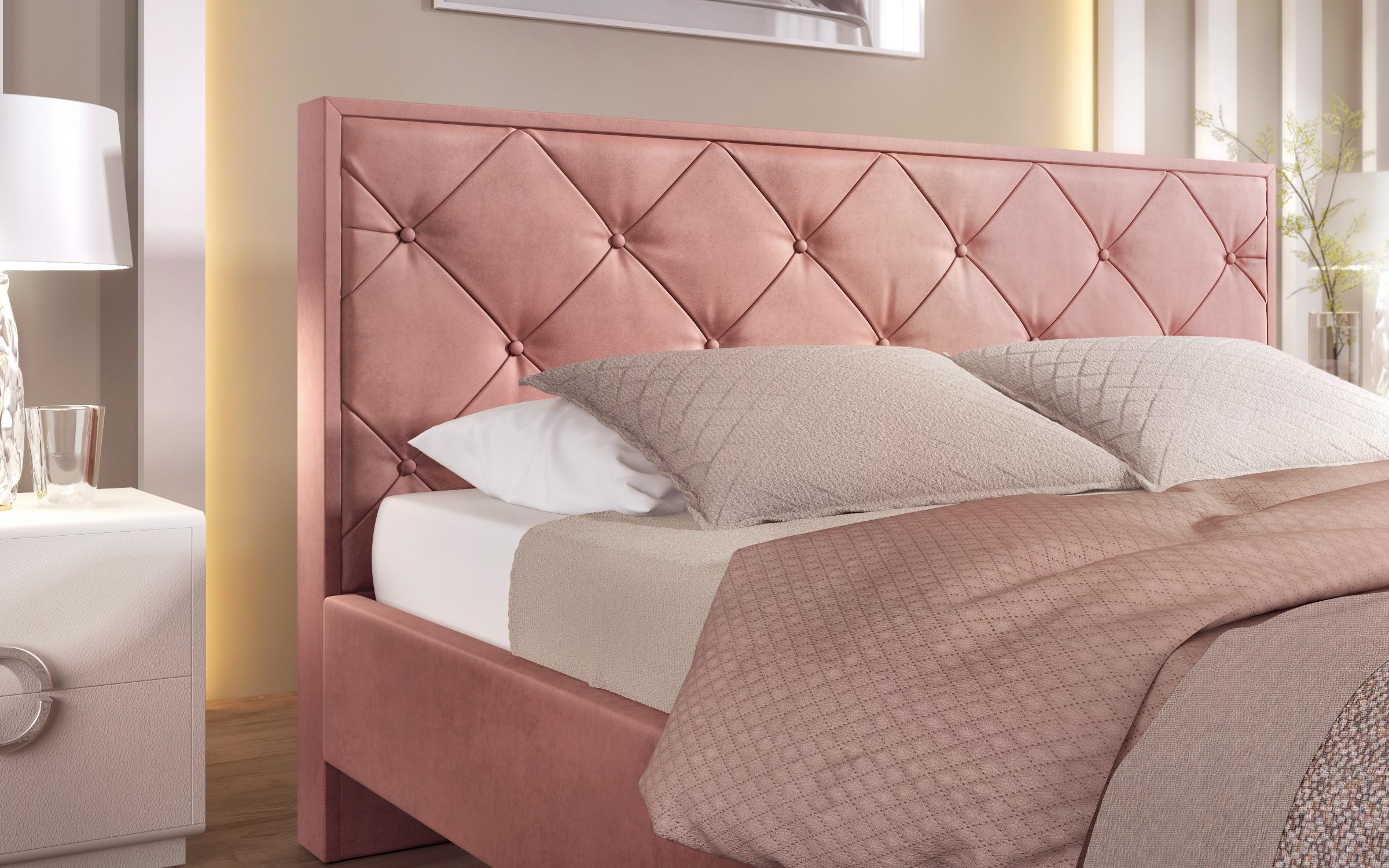 Κρεβάτι Diora για στρώμα 160/200, ροζ  4