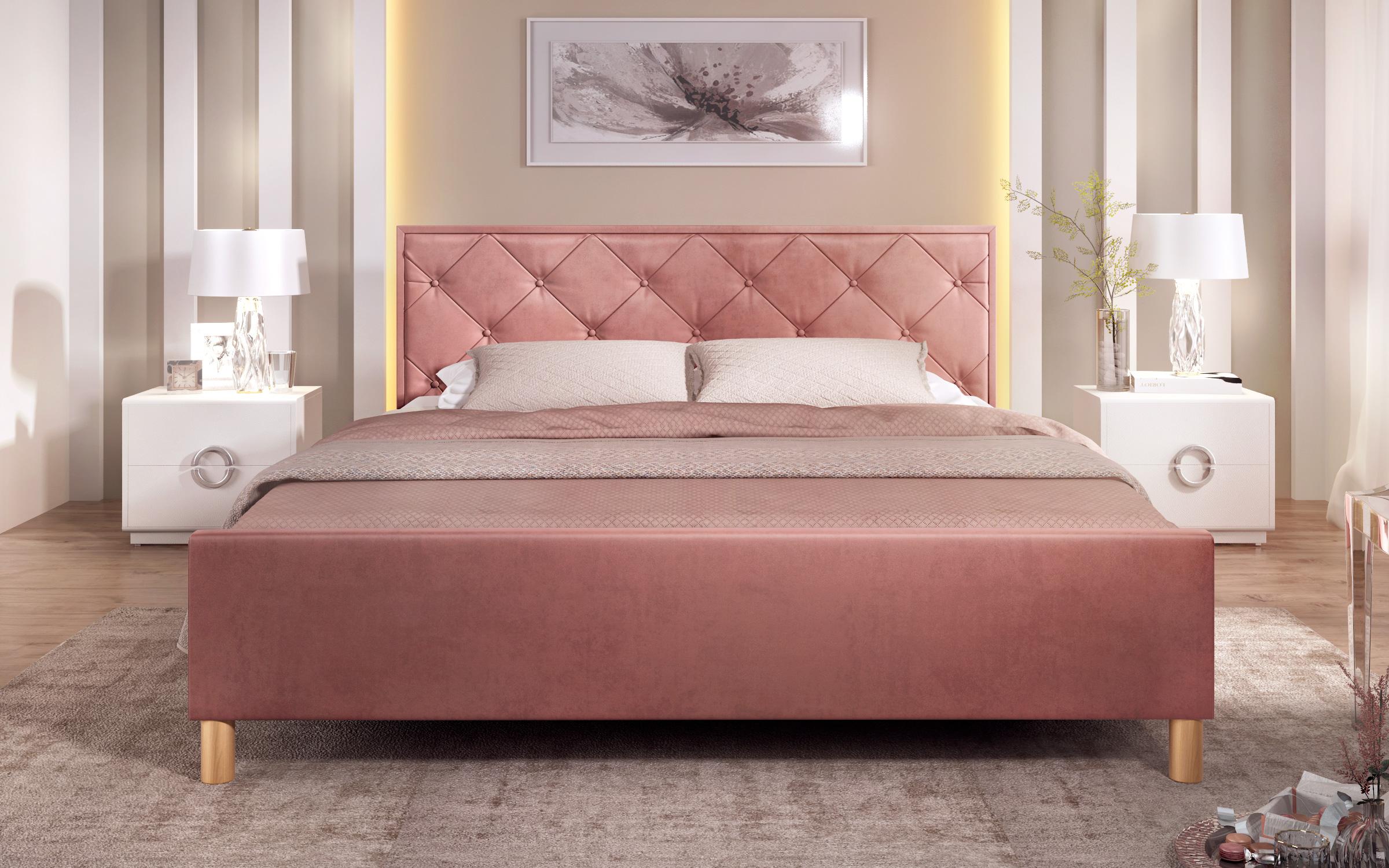 Κρεβάτι Diora για στρώμα 160/200, ροζ  3