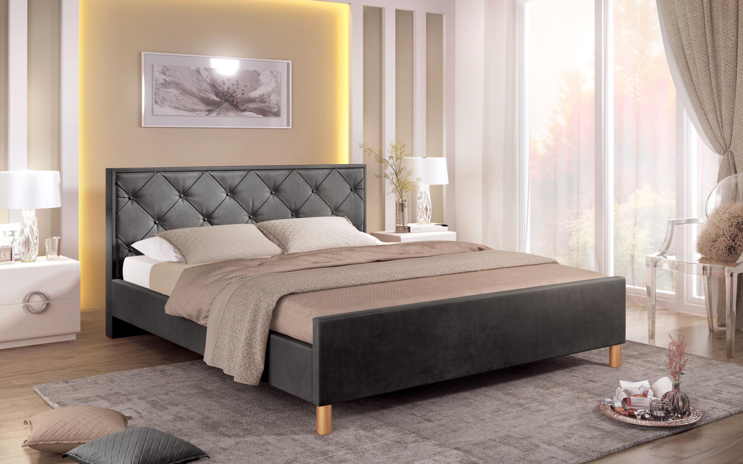 Κρεβάτι Diora για στρώμα 160/200, γραφίτης  1