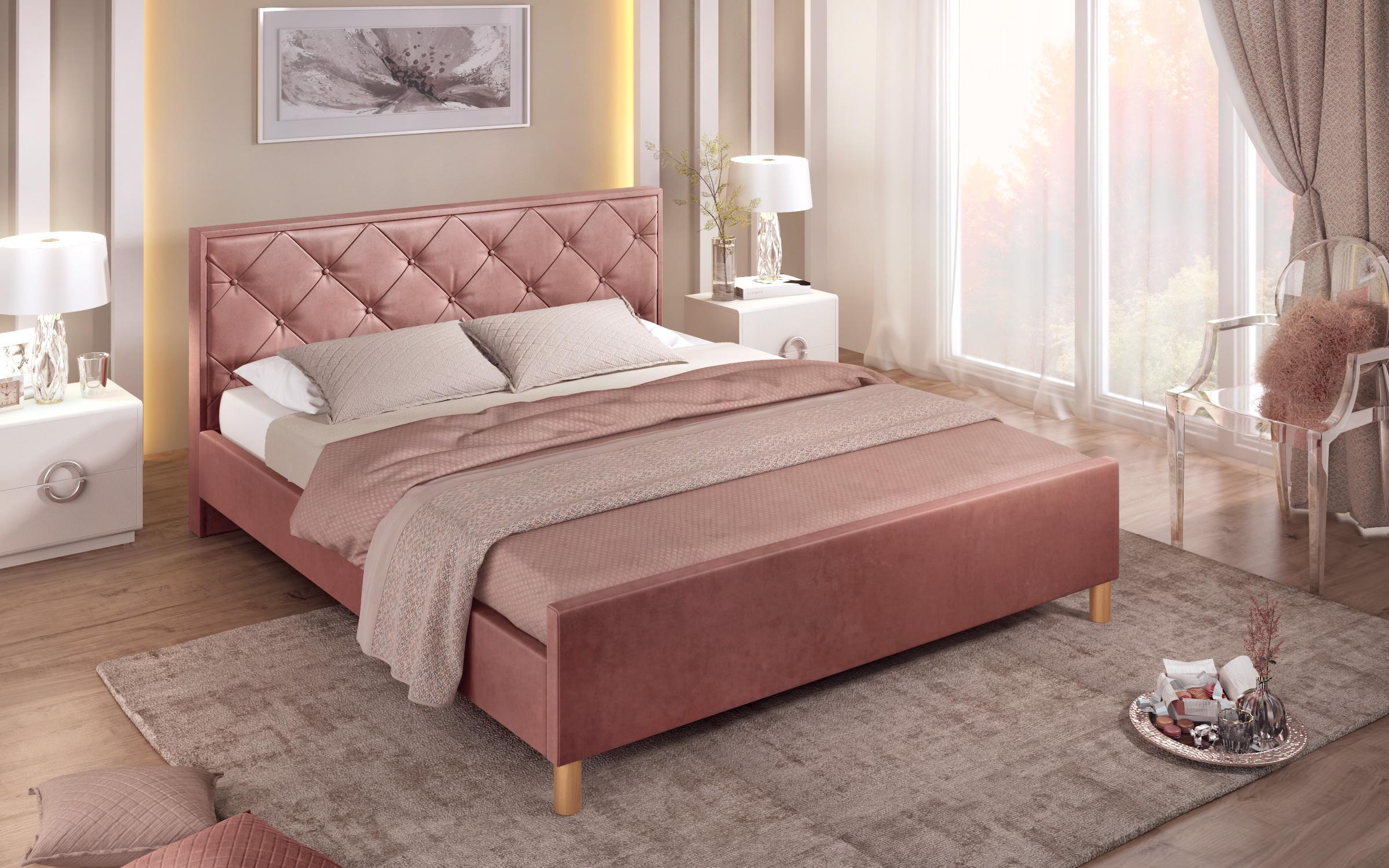 Κρεβάτι Diora για στρώμα 160/200, ροζ  2