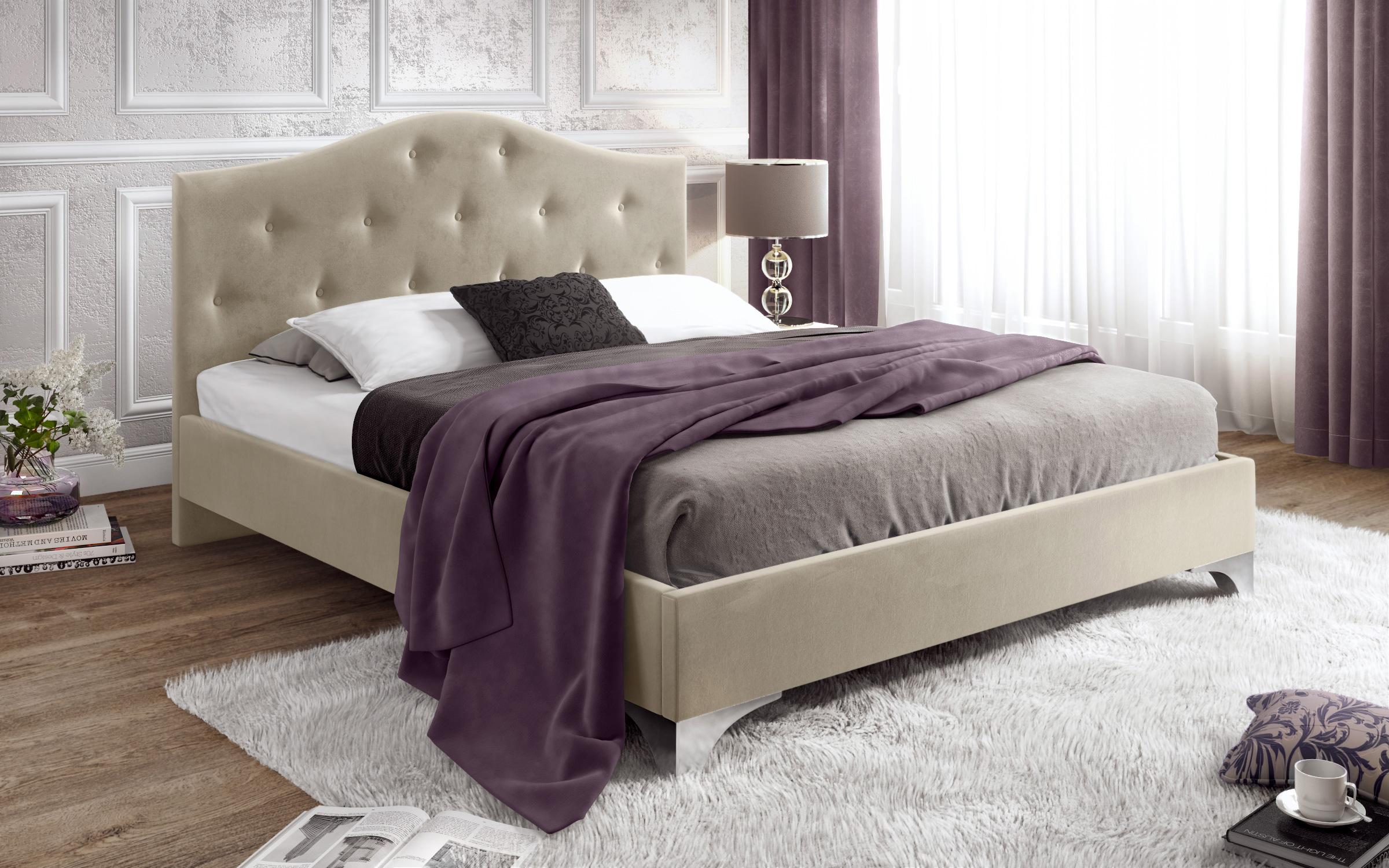 Κρεβάτι Ladiva για στρώμα 160/200, μπεζ  1
