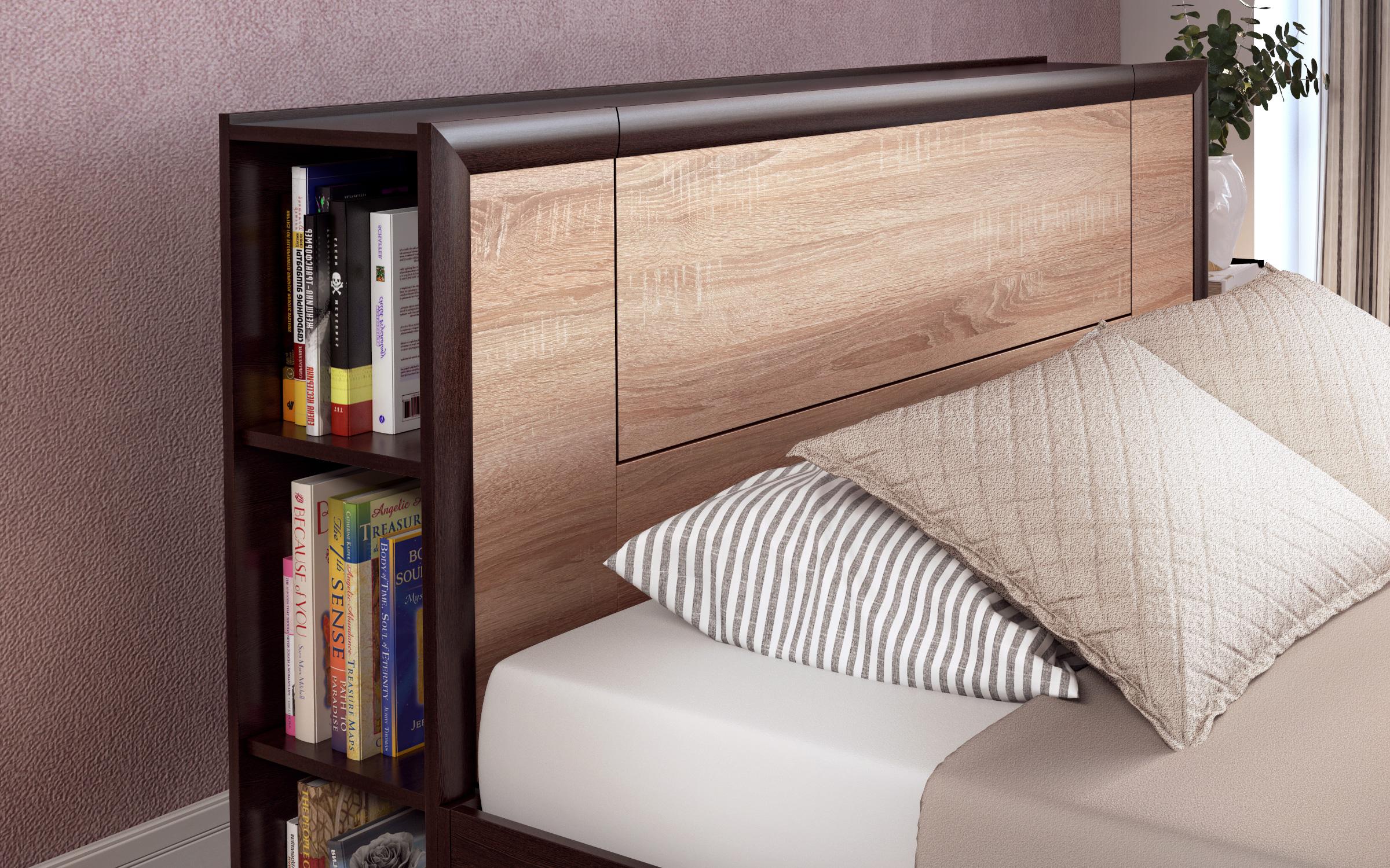 Κρεβάτι με μπαούλο 160/200 Nadezda, wenge + δρυς sonoma  4