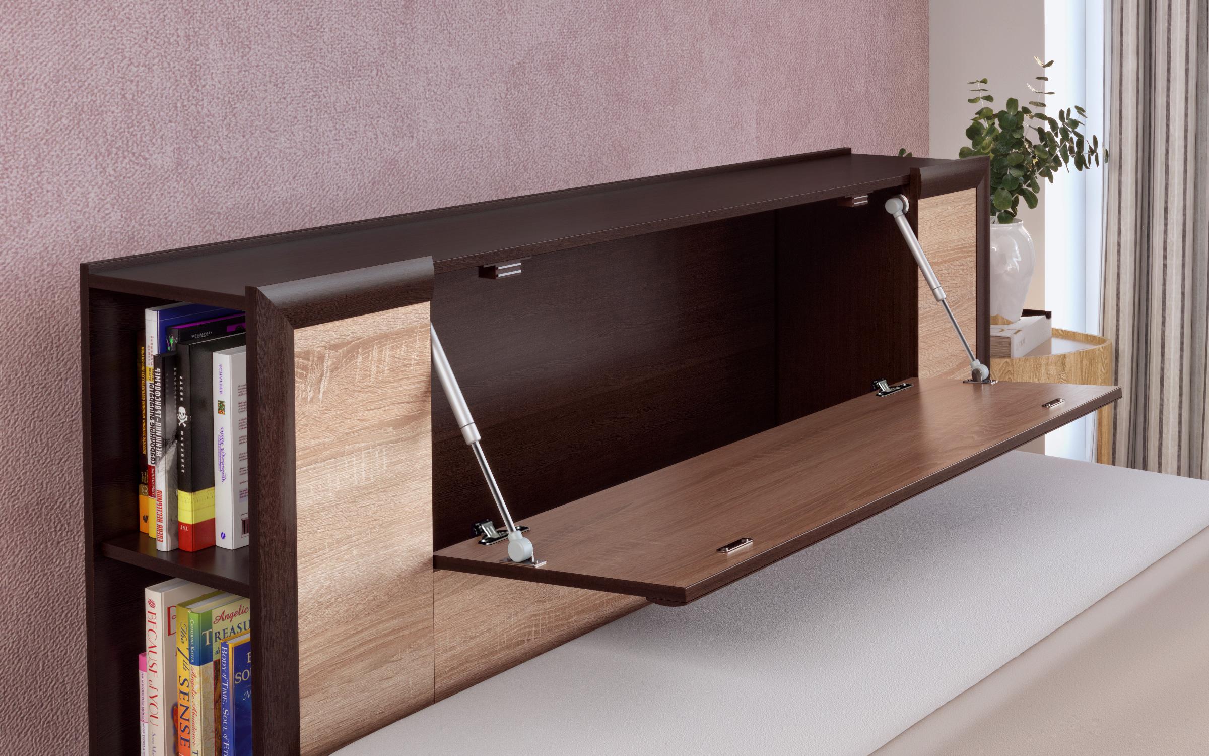 Κρεβάτι με μπαούλο 160/200 Nadezda, wenge + δρυς sonoma  5