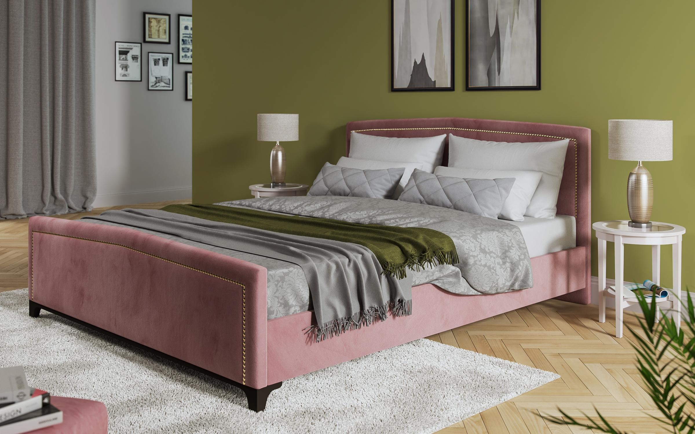 Κρεβάτι Sevena για στρώμα 160/200, ροζ  1