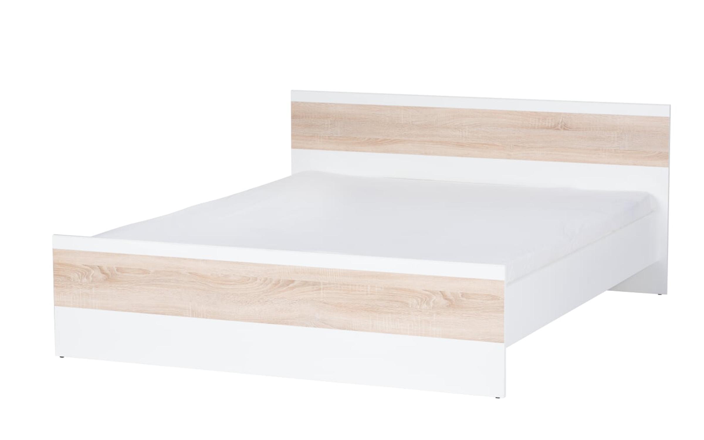 Κρεβάτι Venecia  για στρώμα  160/200, λευκό  ματ + δρυς Sonoma  3