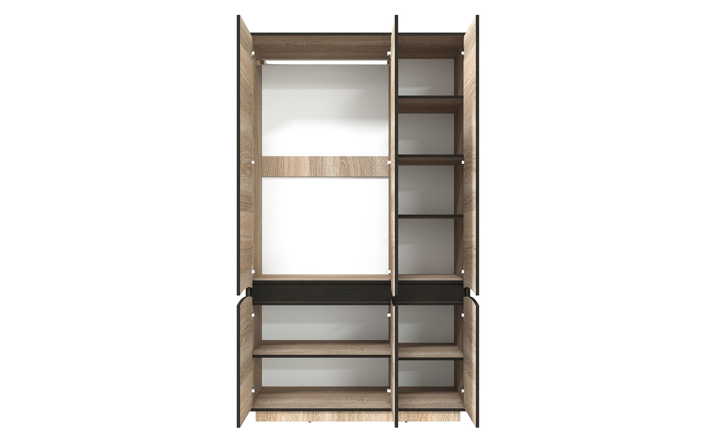 Τρίφυλλη ντουλάπα Viela 3 II, sonoma truffle + wenge maic  2