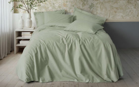 4 τεμάχια 200/220 εκ. Ranforce 100% βαμβάκι Σετ σεντόνια  Plain Sage thumb