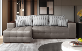 Καναπές-κρεβάτι + μπράτσο ραφιέρα Melvin S thumb