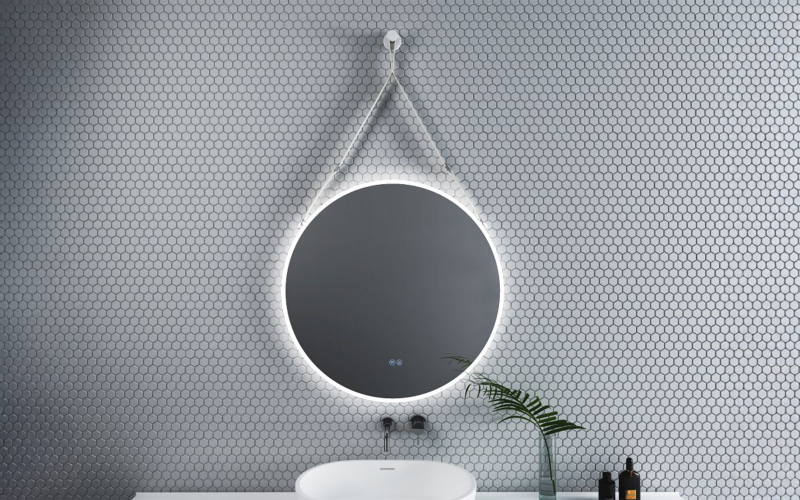1909WHITE Καθρέφτης  μπάνιου με LED, 80/80 cm  1