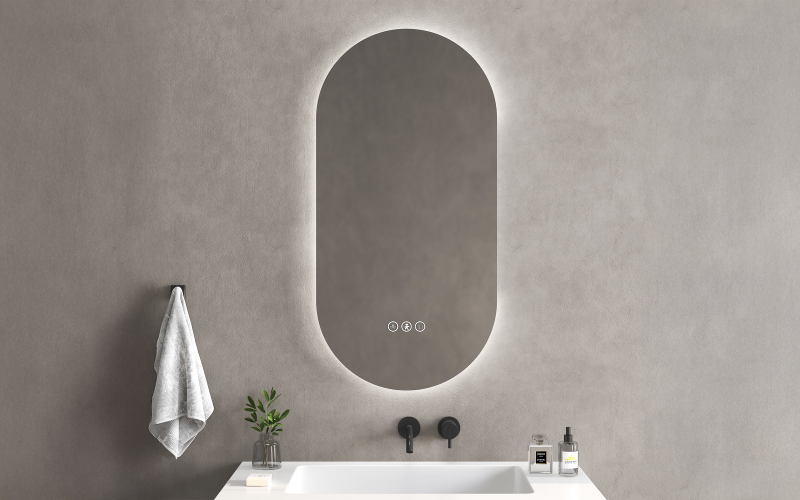 1955-40 Καθρέφτης  μπάνιου με LED, 40/80 cm  1