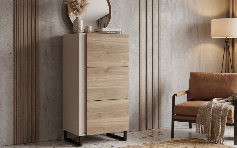 Ντουλάπι Araia B, cashmere + δρυς Castello honey  1