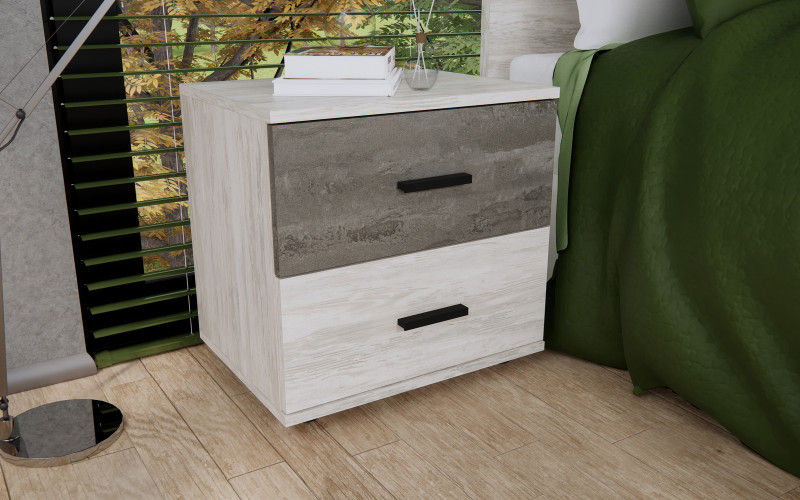 Κομοδίνο Mate, ανοιχτόχρωμο artwood + beton  1
