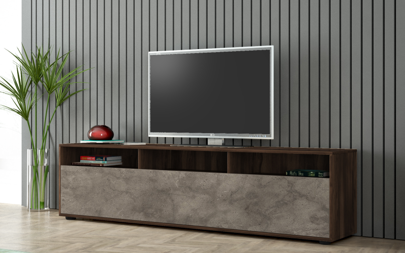 Έπιπλο TV Damir, δρυς Ristretto Baroque + fossil arosa  1