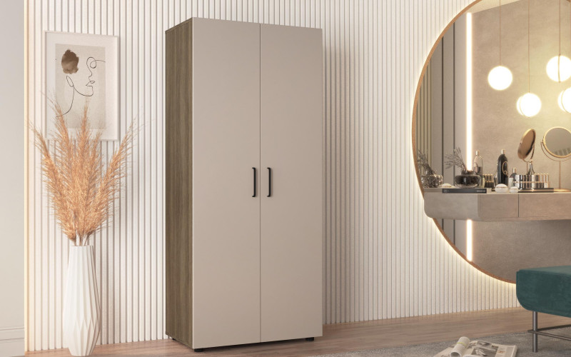 Δίφυλλη ντουλάπα Masimo, smoked kala + cashmere  1