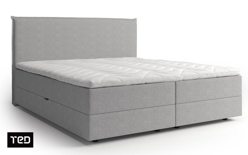 Κρεβάτι Boxspring Modera, ανοιχτό γκρι  5