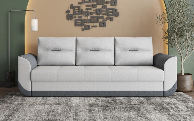 Καναπές-κρεβάτι τριθέσιος Sven, ανοιχτό γκρι + σκούρο γκρι  1
