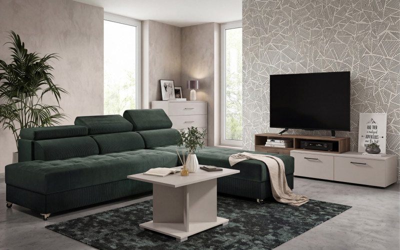 Σετ για σαλόνι Galans Nova, πράσινο + ματ άμμου + cashmere + σκούρα σκανδιναβική δρυς  1