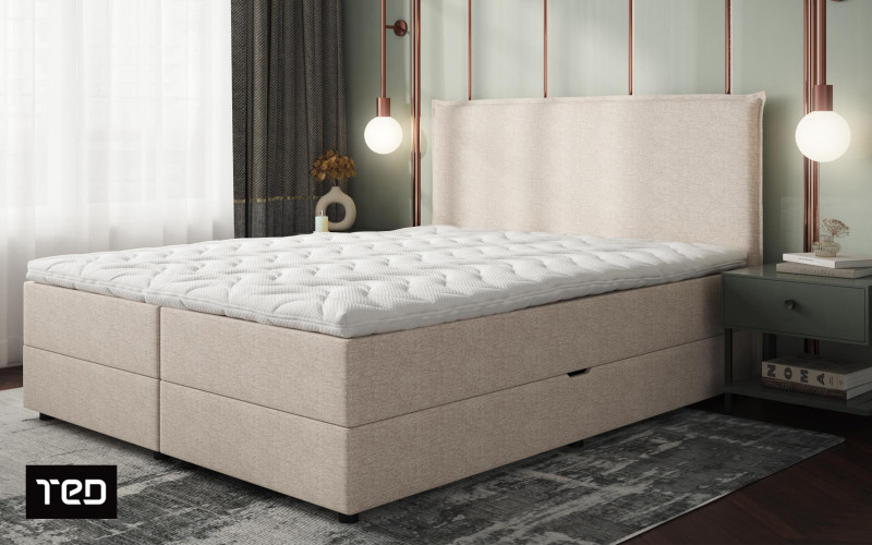 Κρεβάτι Box spring 160/200 Modera, μπεζ  1