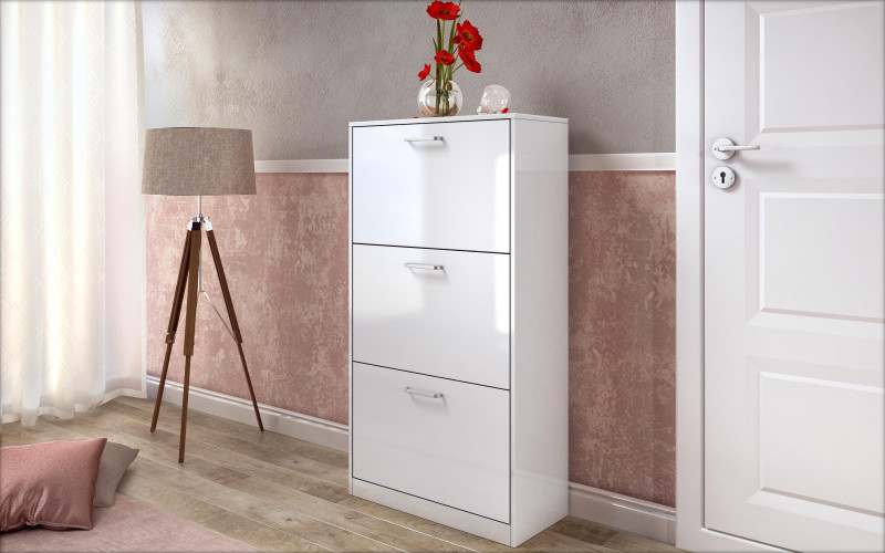 Παπουτσοθήκη Beko 3, λευκό γυαλιστερό  1